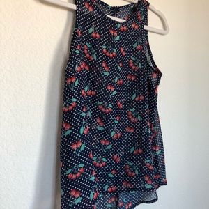 Cherry Dots Print Blouse